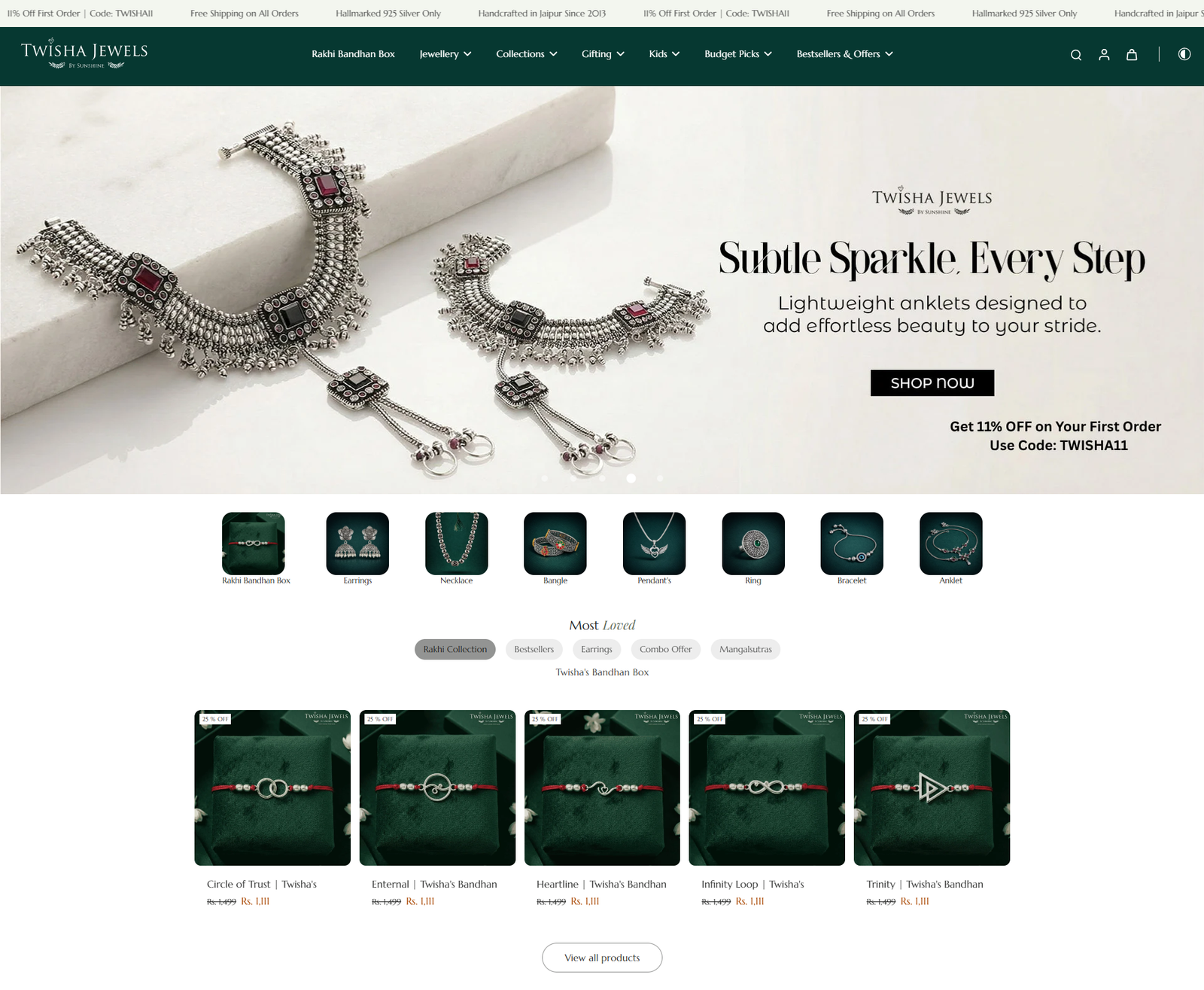 Screenshot of Twisha Jewels