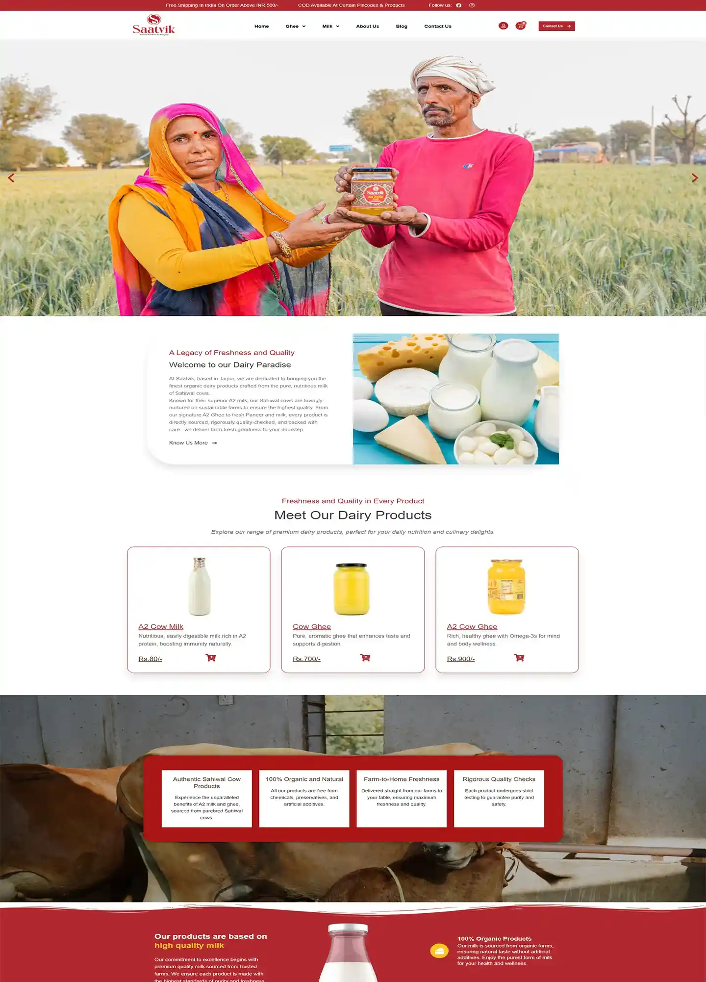 Screenshot of Saatvikdairy